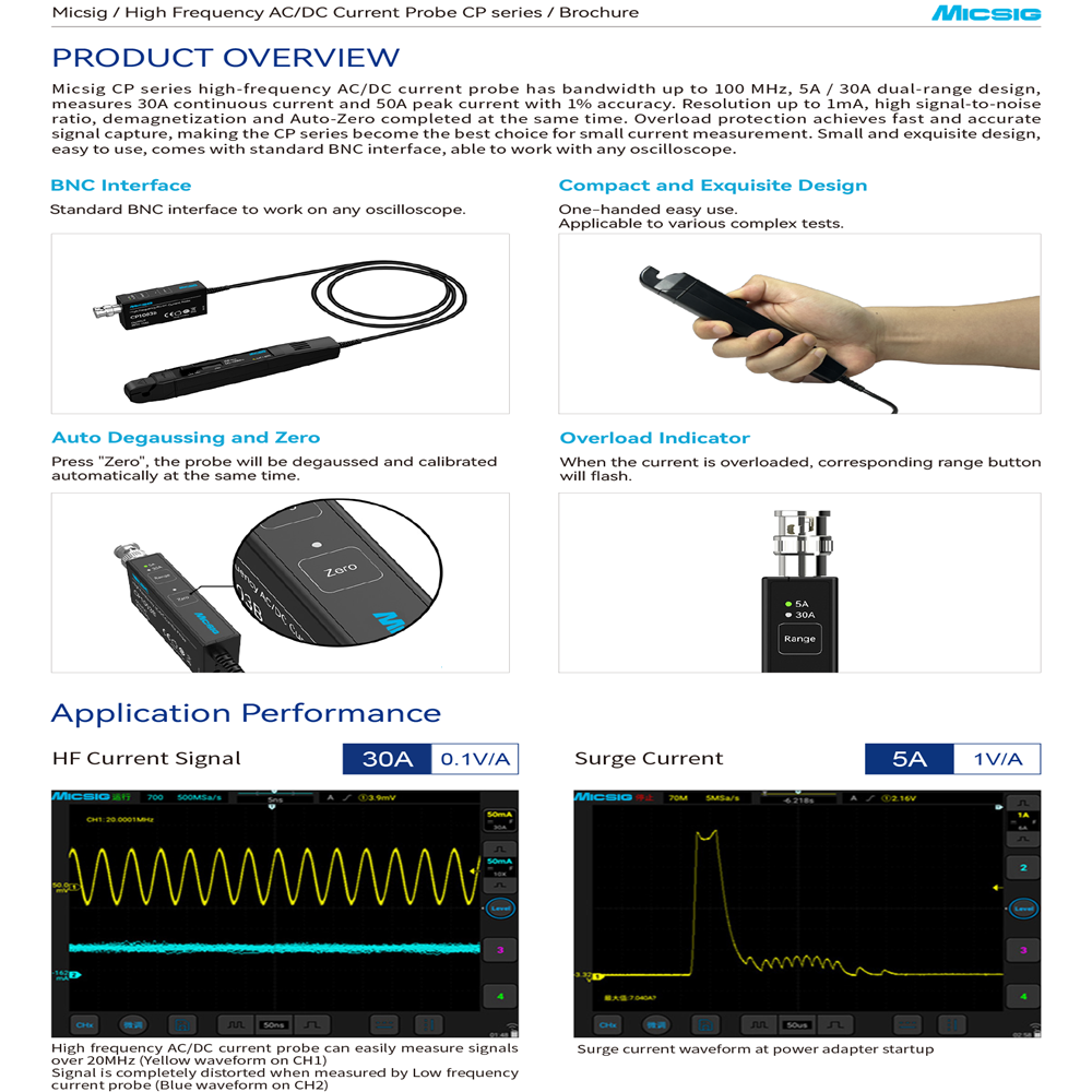 Micsig Hochfrequenz CP1003B CP – Current Probe Ac Dc 50Mhz Oscilloscope Bewertung und Preis